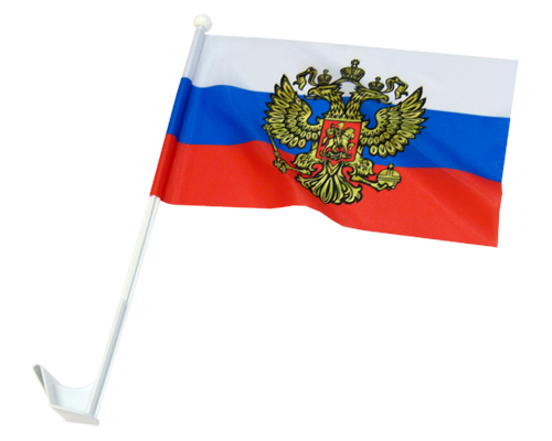 Флаг России с гербом на машину