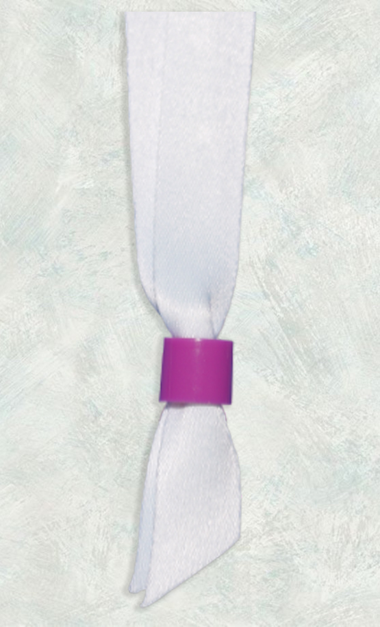 Фиксатор для контрольного тканевого браслета фиолетового цвета