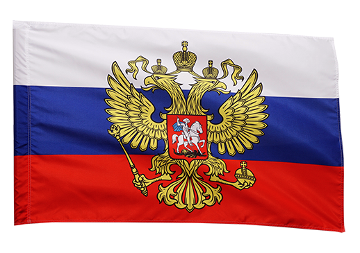 Фото флага России с гербом