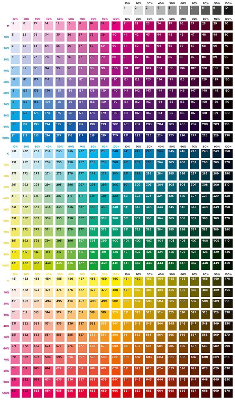 Цветовая полиграфическая шкала