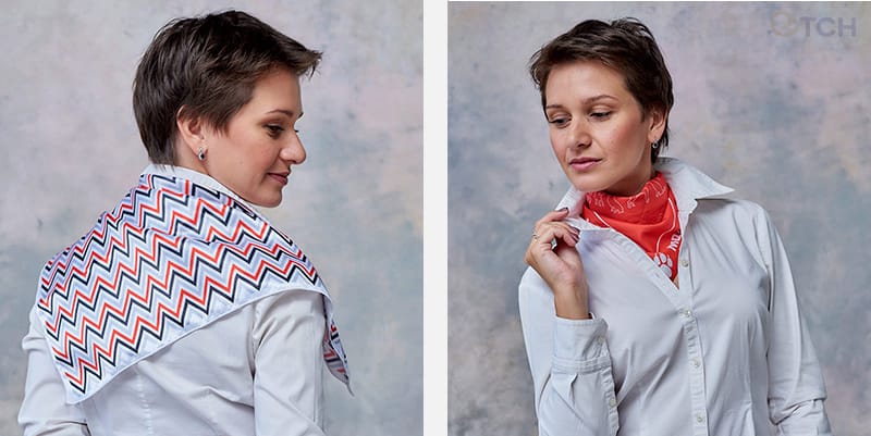 Способы повязки корпоративного платка Классика с логотипами