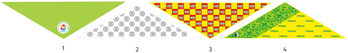 Примеры дизайнов косынок Пионер с
      логотипом.