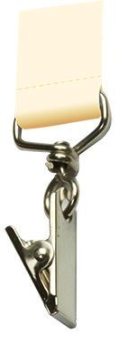 Металлическая, никелированная клипса для бейджа