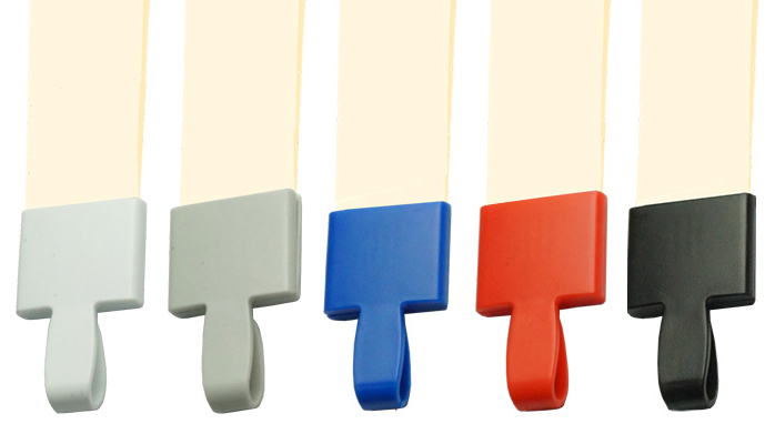 Пластиковая клипса на ленту для бейджа белая, серая, синяя, красная, чёрная