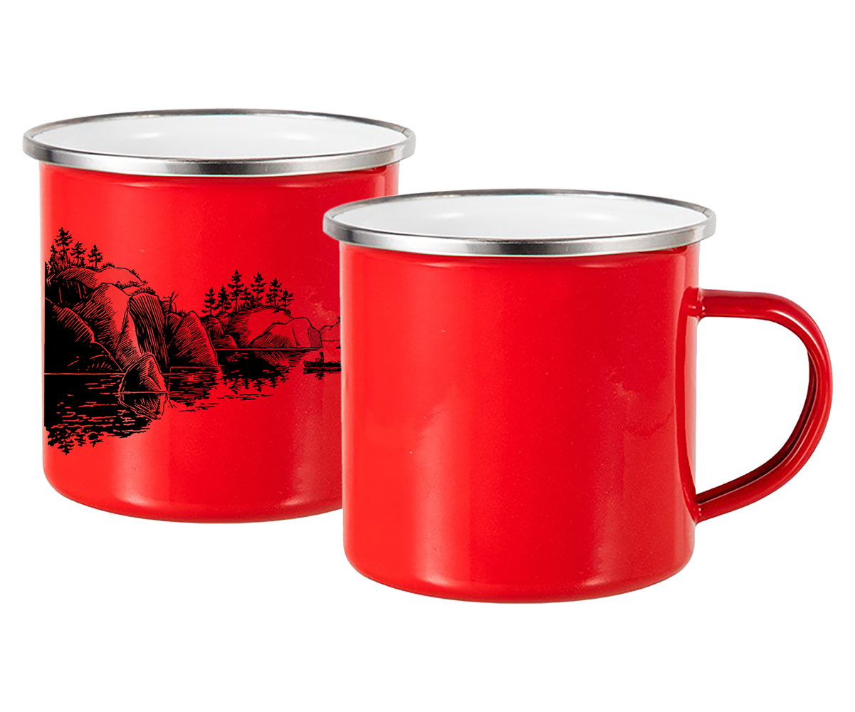 Пять металлических кружек, со своим принтом.