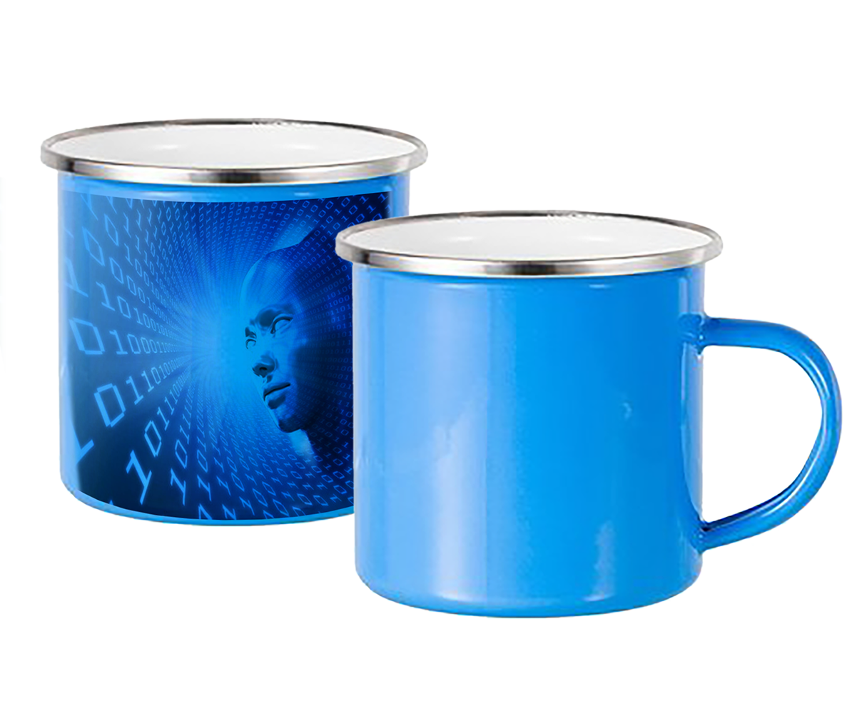 Пять металлических кружек, со своим принтом.