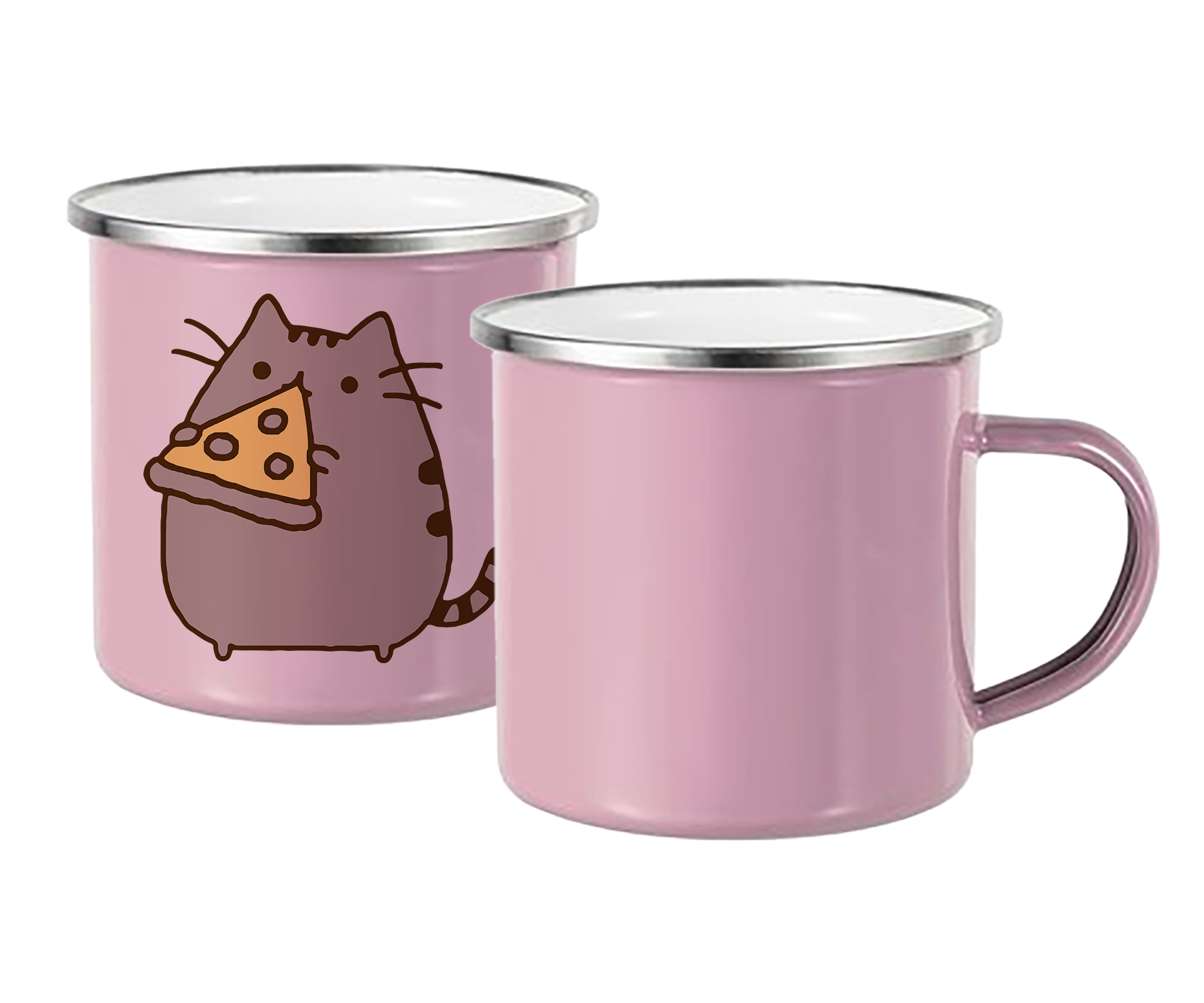 Пять металлических кружек, со своим принтом.