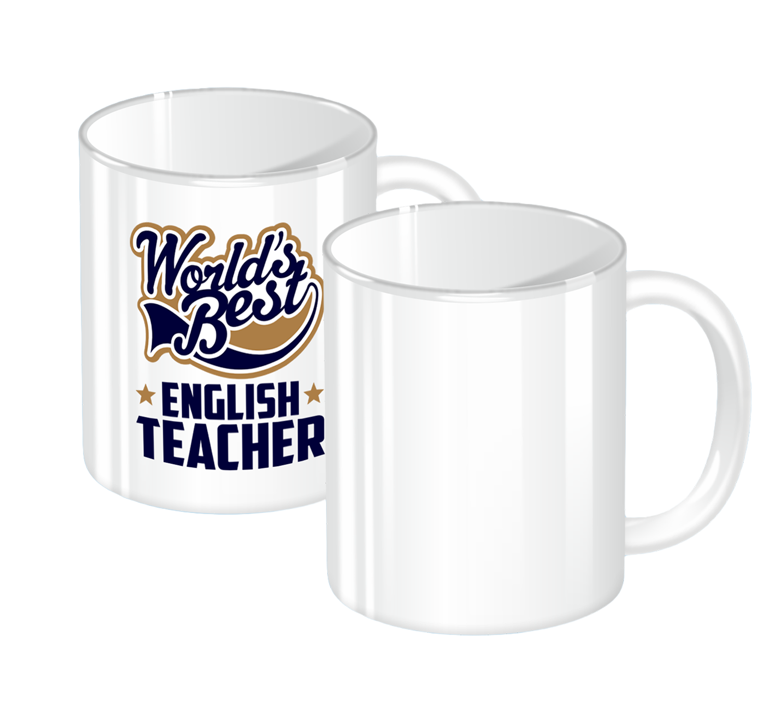 Кружка чисто белая и белая с напечатанным принтом.