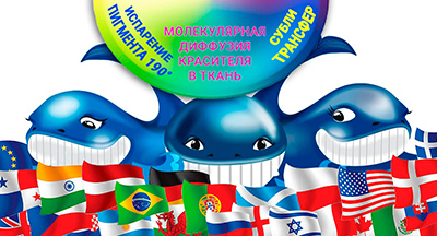 Рисунок с тремя китами, олицетворяющими главные идеи сублимационной печати