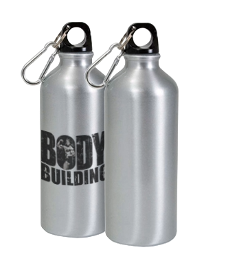 Фляжка 400 мл. цвета металлик с печатью логотипа