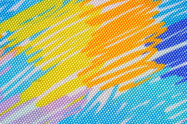 Отпечаток разноцветных штрихов в пастельных тонах на крупнофактурной ткани