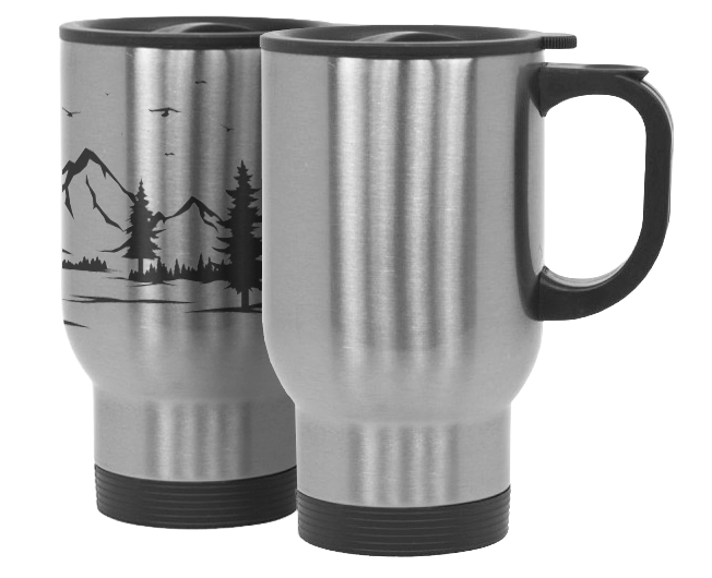 Термокружка цвета металлик с печатью логотипа