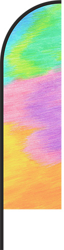 Яркий флаг похожий на парус, со скругленным верхом и прямым нижним углом