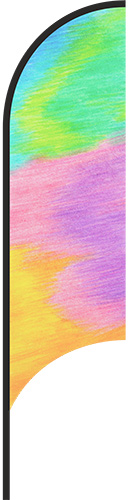 Яркий флаг со скругленным верхом и нижним углом, выкроенным по радиусу