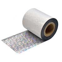 Рулончик блестящей, голографической фольги серебристого цвета