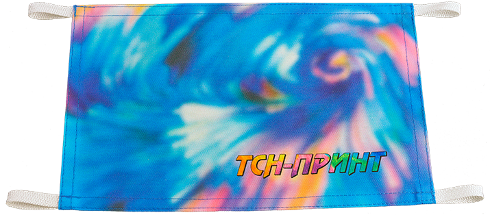 Вид тканевого баннера с петлями по углам для растяжки