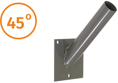 Вид металлического фасадного кронштейна на один флаг