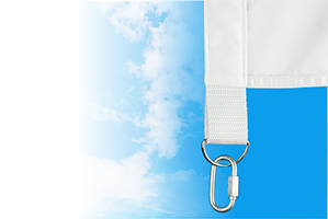 Крепление декоративного флага на полукольцо.