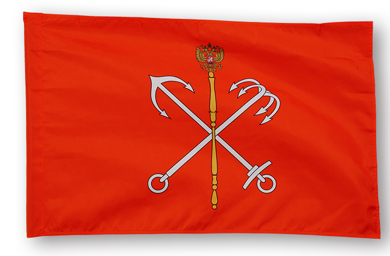 Фото флага С. Петербурга из шелка
