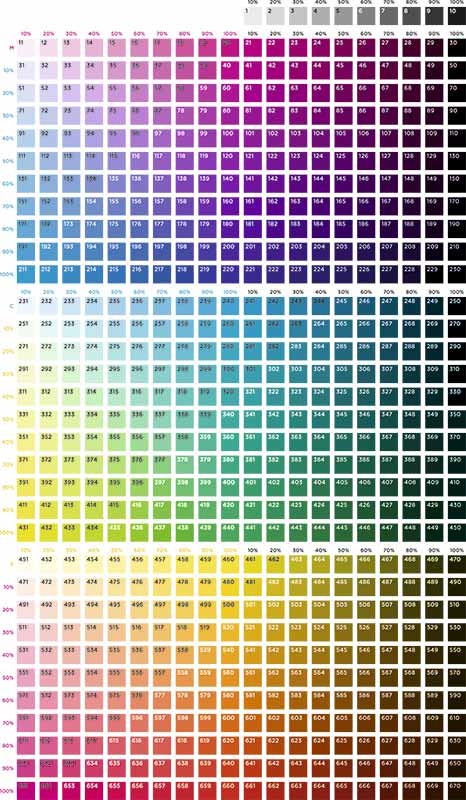 
		Цветовая полиграфическая шкала в виде множества цветных
квадратиков.