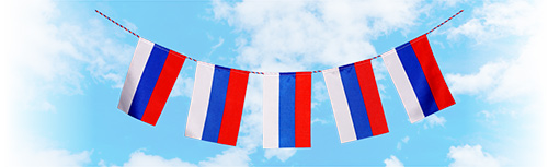 Тканевая гирлянда из российских флагов