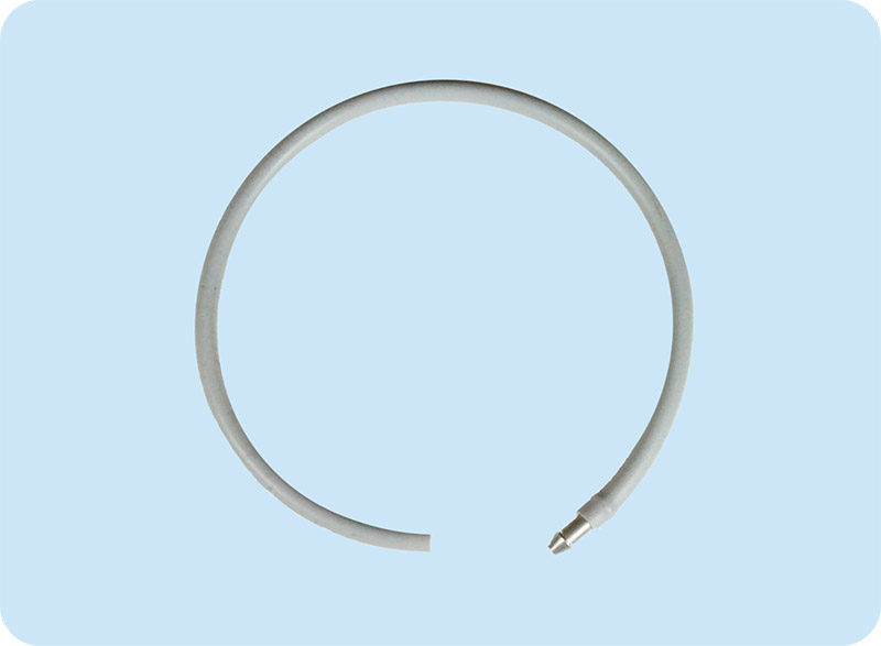 Серый круглый хомут с алюминиевым фиксатором типа ёлочка на одном конце