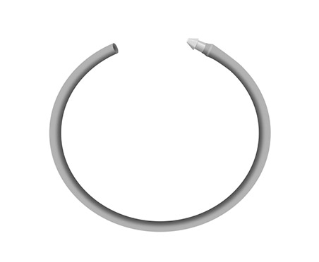 Хомут из серой ПВХ-трубки с фиксатором ёлочка