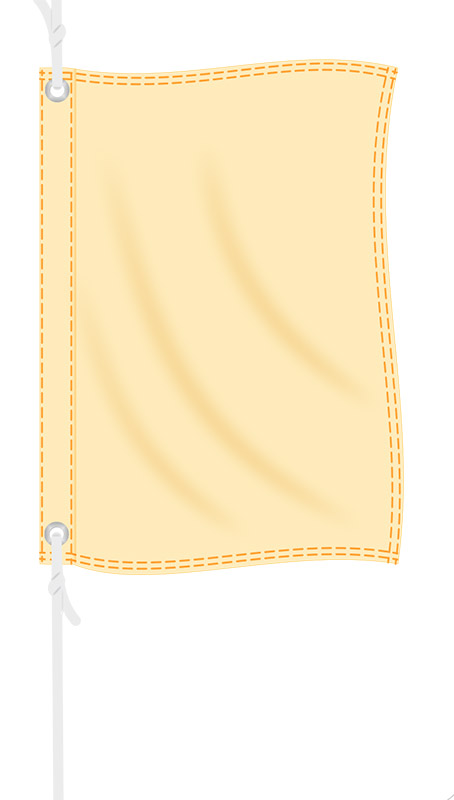 Схема флага с люверсами на верхнем и нижнем левом углу