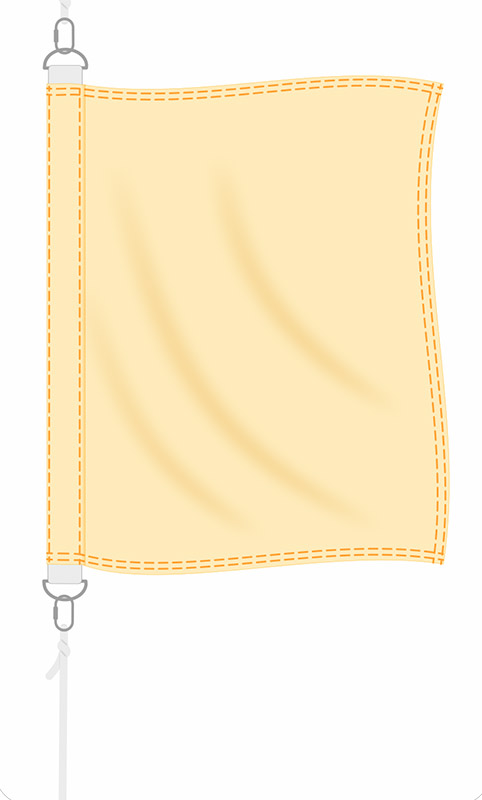 Схема флага с полукольцами и карабинами на верхнем и нижнем левом углу