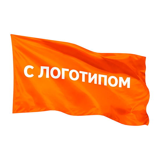 Стилизованный оранжевый флаг с логотипом белого цвета