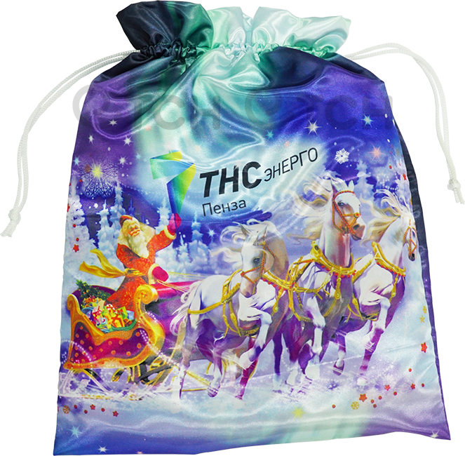 Подарочный новогодний мешочек из Атласа