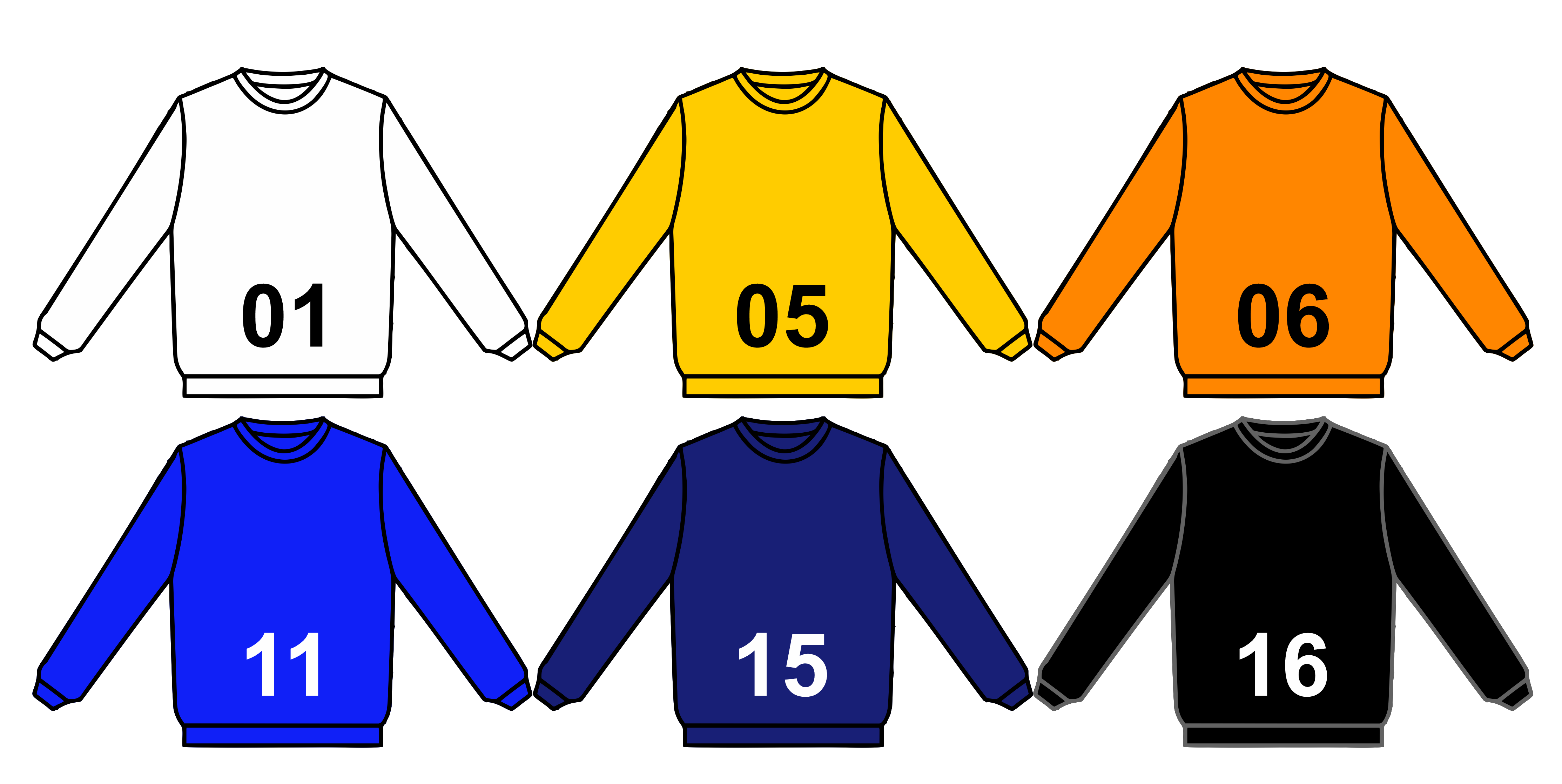 Цветовой ряд Толстовок под печать.