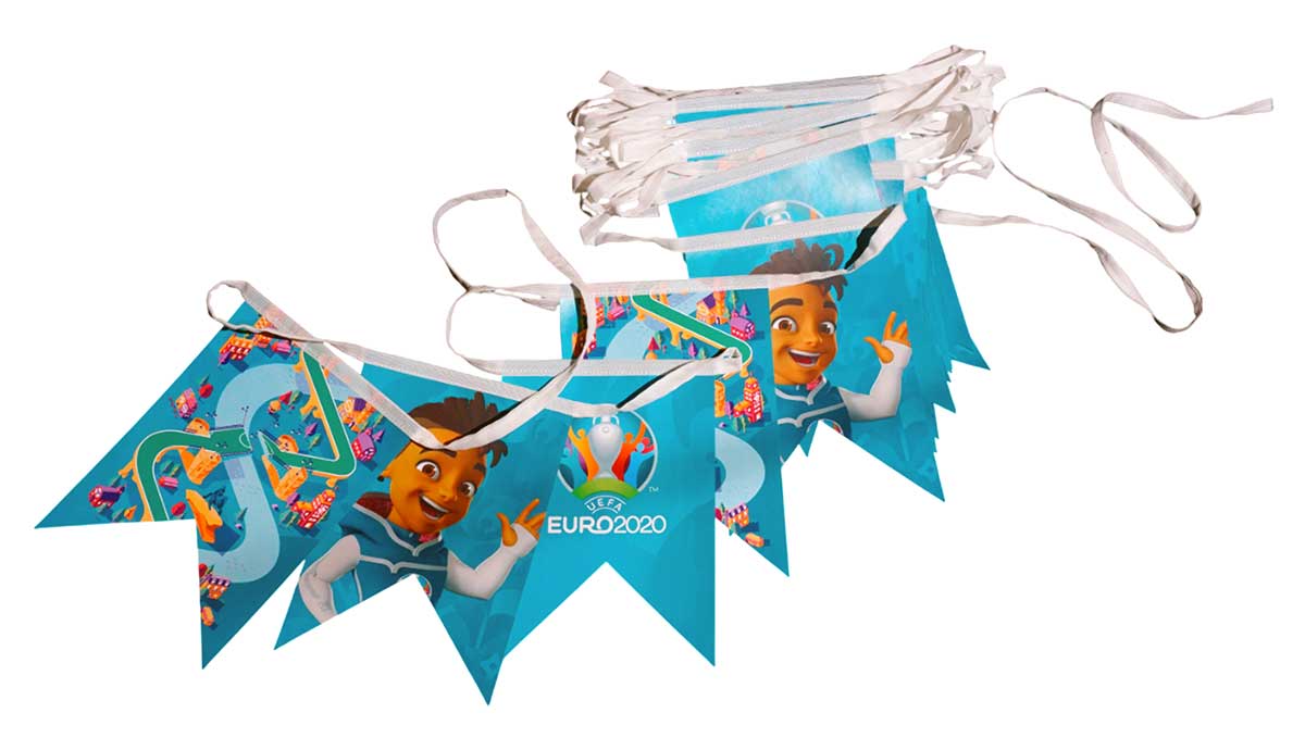 Гирлянда бумажных флажков с яркой полноцветной двухсторонней печатью разных дизайнов