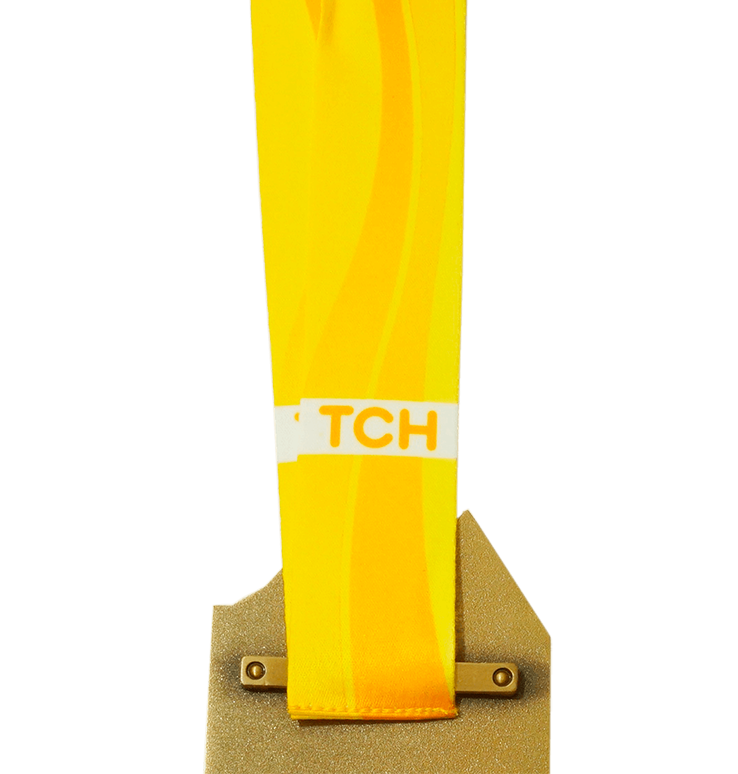 Крепление ленты через медальную дужку