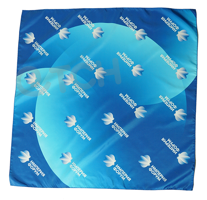 Брендированный платок на заказ, с печатью логотипов. Ткань шёлк Армани