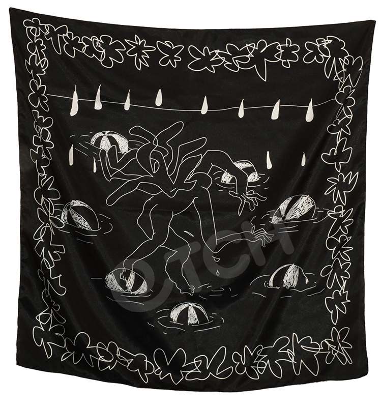 Платок с авторским рисунком. Шёлк Армани