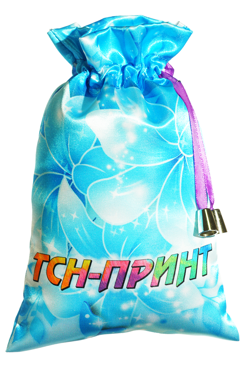 Полноцветная печать на подарочных мешочках по всей площади