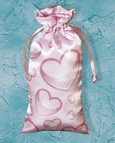 Мешочек с логотипом из блестящей атласной ткани