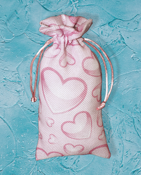 Мешочек с логотипом из ткани Холщевка, сплетенной из толстых нитей