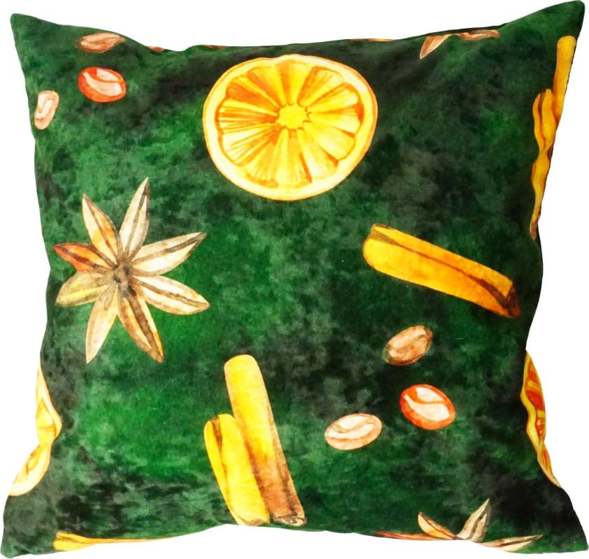 Подушка из бархата, с принтом «Цветы»