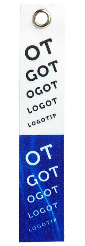 Ремувка из сатиновой ткани с образцом печати текстов разного размера