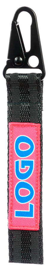 Ремувка-брелок из ременной ленты, с нашивкой и черным карабином Милитари.