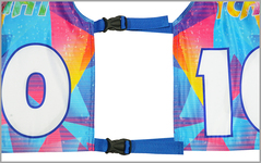 Вид пряжки фастекс черного цвета, соединяющей два края номера Профи