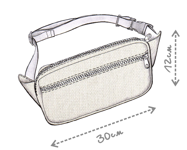 Рисунок покроя поясной сумки Фитнес