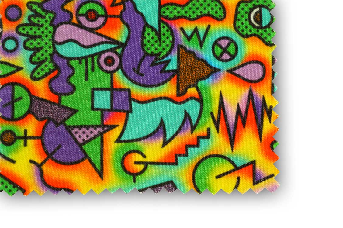 Образец качества принта на обычной ткани.