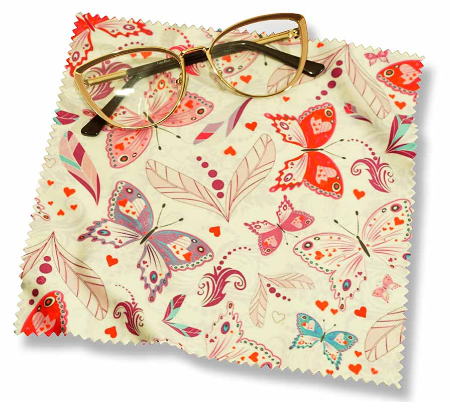 Образец салфетки для очков с нанесением логотипа