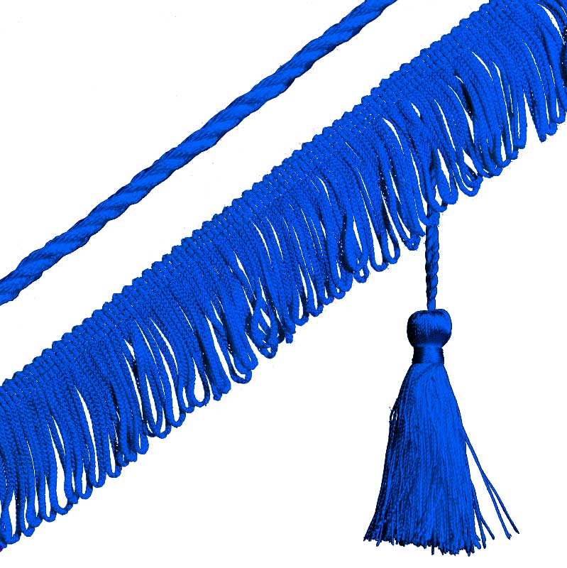 Бахрома, кисточка и шнур синего цвета