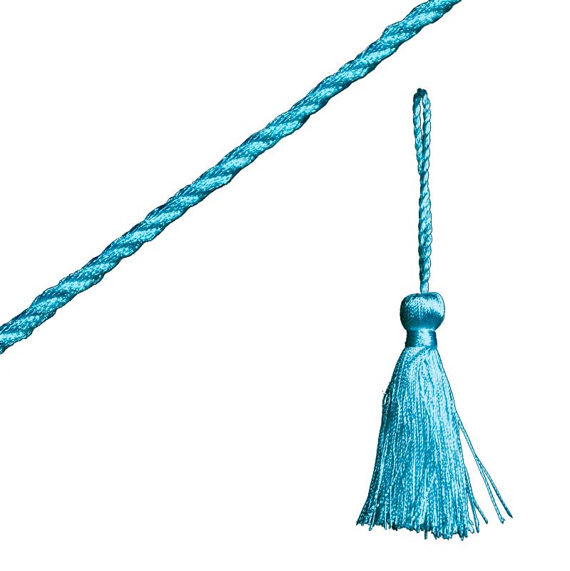 Бахрома, кисточка и шнур голубого цвета