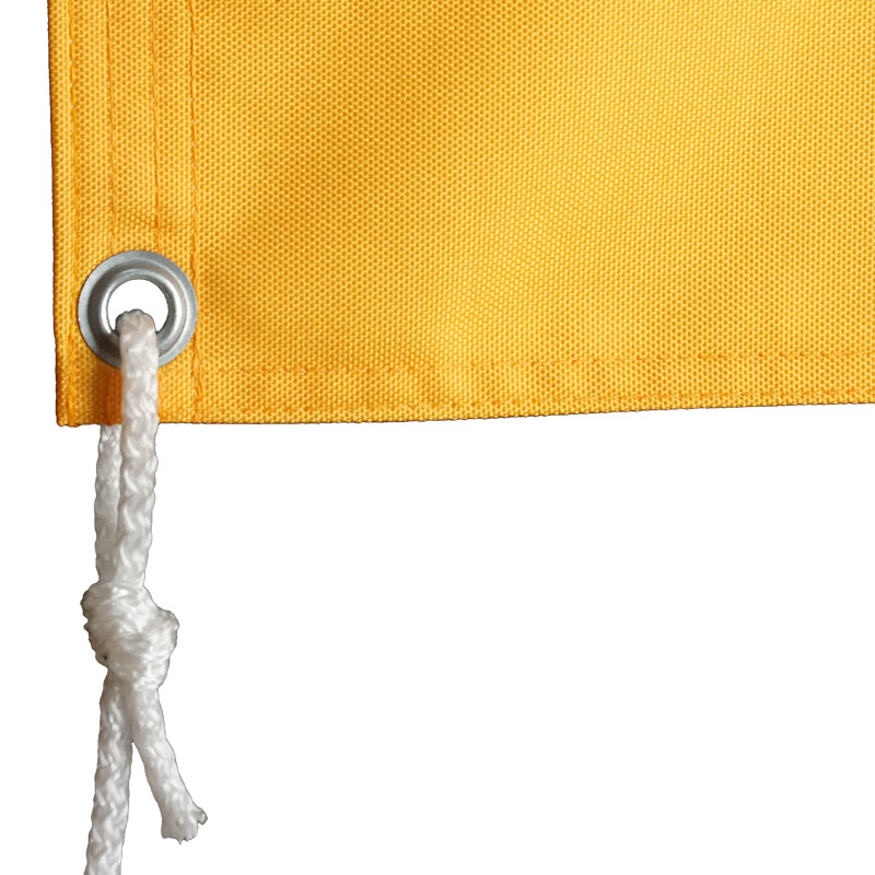 Схема флага, с люверсами на верхнем и нижнем, левом углу