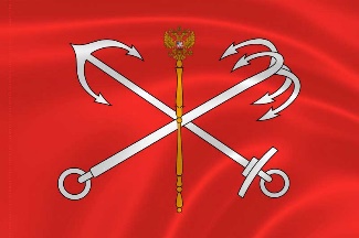 Фото флага Санкт-Петербурга с гербом